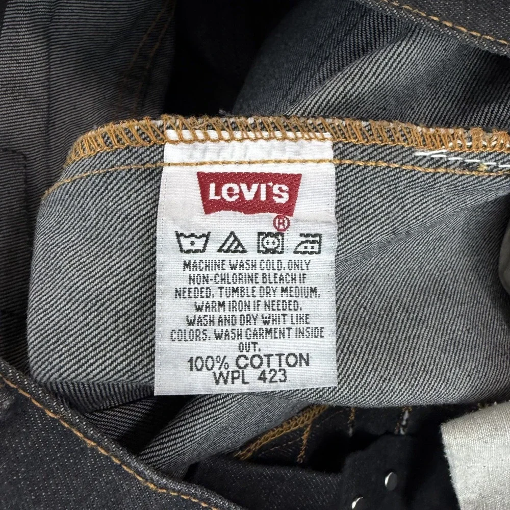 Vintage Levi 501‎ Button Fly Jeans Men Fits 36x34 (Tag 36x32) Black Denim USA